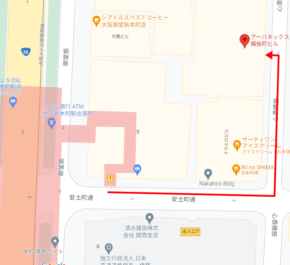 関西支店の地図写真