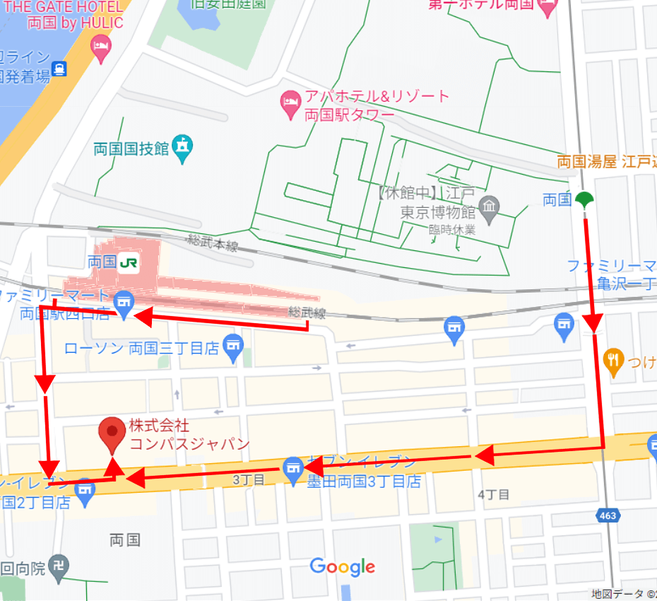 東京本社の地図写真
